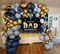 7x5ft Happy Father's Day Backdrop Love You Dad Theme Party Decorations Background Blue Gold Glitter Balloons Thanks Dad Photography Banner Father's Day Family Decor Supplies
